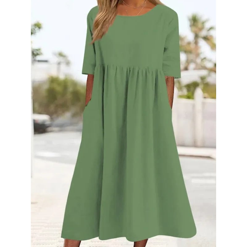 Breeza – Vestido de verano holgado de algodón y lino