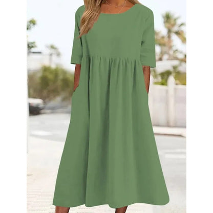 Breeza – Vestido de verano holgado de algodón y lino