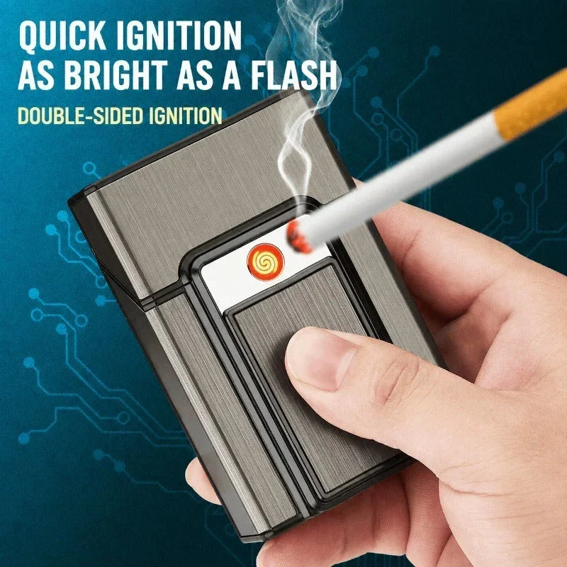 IgniteCase – 2-in-1 Zigarettenetui mit wiederaufladbarem USB-Feuerzeug