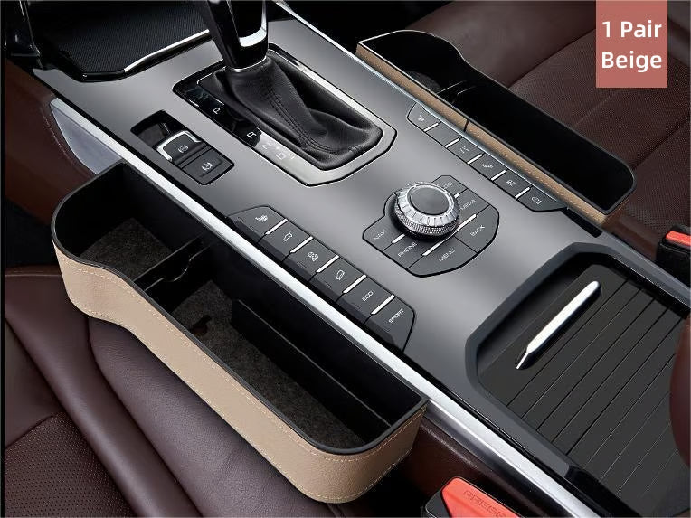 DriveMate – Organizador de Almacenamiento de Cuero Multiparte para Asiento de Coche