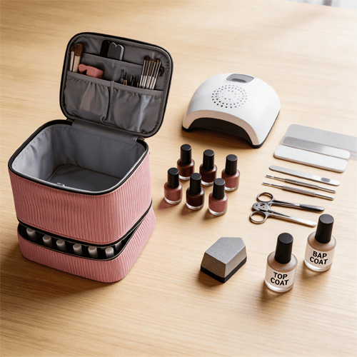 PolishPro – Estuche organizador de esmalte de uñas de doble capa de lujo
