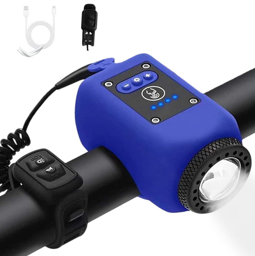 RideSafe – Claxon electrónico para bicicleta con potente foco