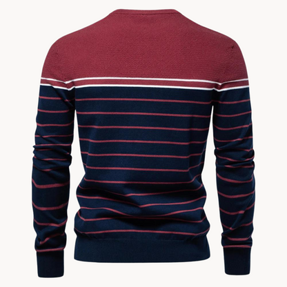 Gestreifter Baumwollpullover im Atlantic-Stil | ALEVITA