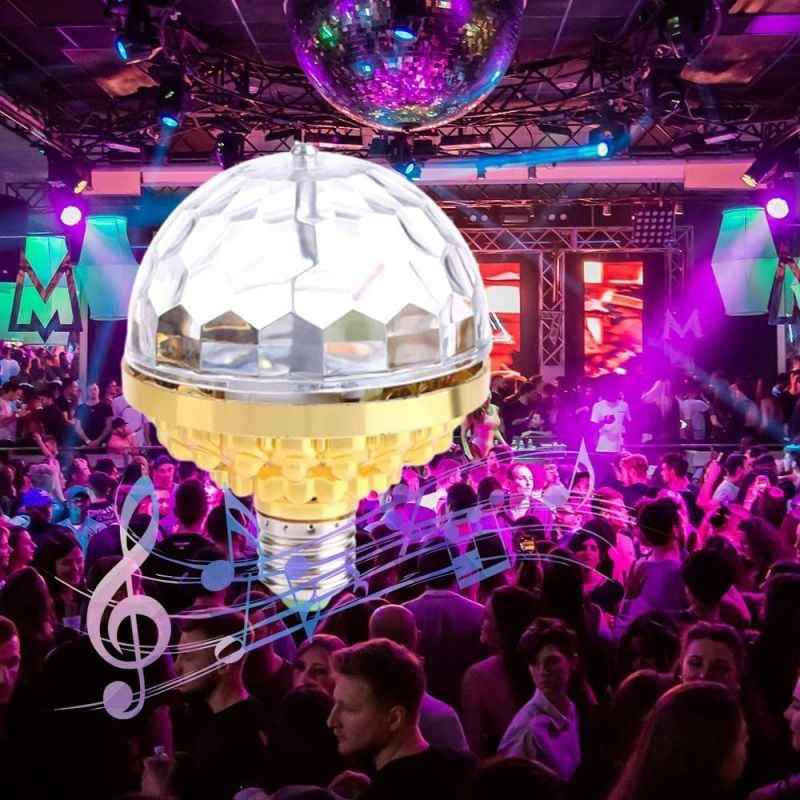 AuraParty – Luz de bola de discoteca giratoria colorida