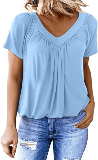 AuraFit | Camiseta casual de cuello en V para mujer clásica