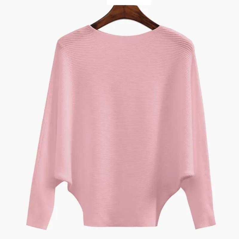 CozyWave – Damen-Strickpullover mit U-Boot-Ausschnitt und Fledermausärmeln