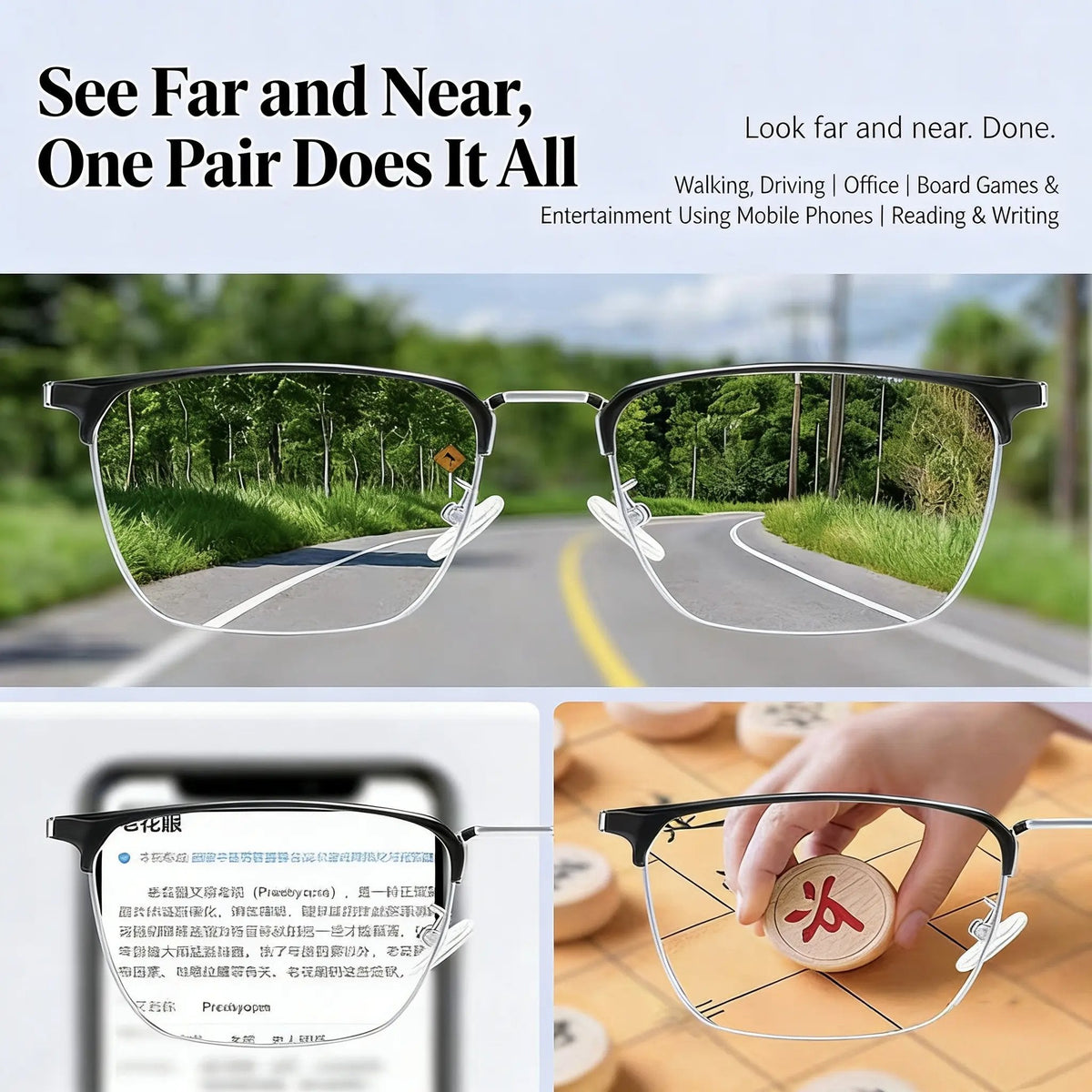 TitanView – Gafas presbícicas con luz azul adaptativa