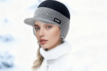 FrostFlex - Gorro de Invierno Cortavientos con Visera de Ajuste Elástico