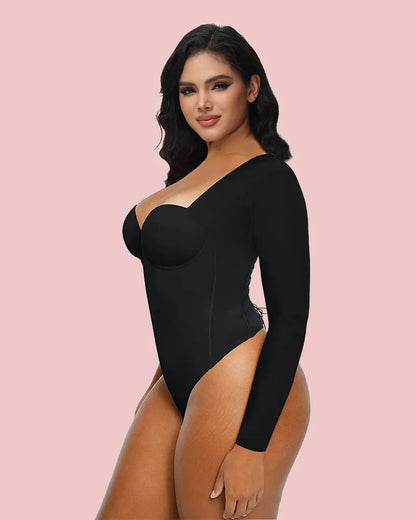 CurveLuxe – Nahtloser Tanga-Body mit Schnürung am Rücken