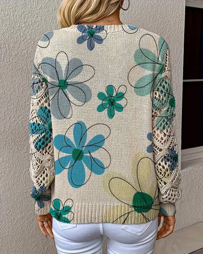 LaceWeave | Suéter de punto calado con cuello en V