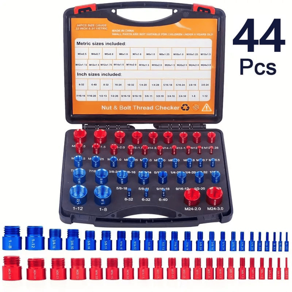 ScrewSense – Juego de inspección de roscas de aleación de 44 piezas