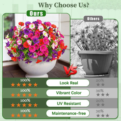 EverBloom – Flores de Petunia Artificiales Resistentes a los Rayos UV