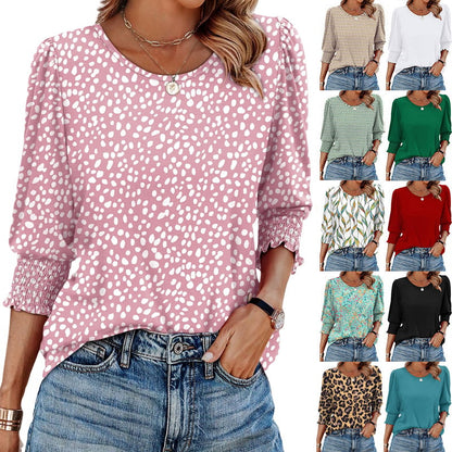 StyleBreeze – Blusa elegante de corte relajado con manga 3/4
