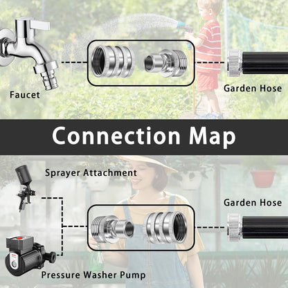 GardenPro – Edelstahl-Schnellkupplungs-Schlauchset