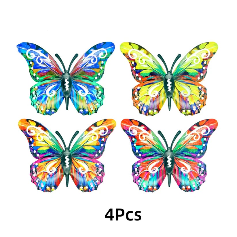FlutterGlow – Arte de pared de mariposas metálicas