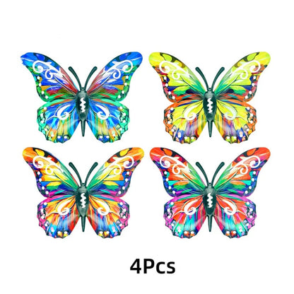 FlutterGlow – Arte de pared de mariposas metálicas