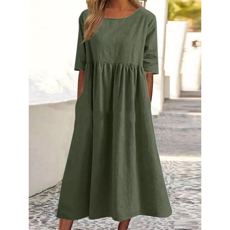 Breeza – Vestido de verano holgado de algodón y lino