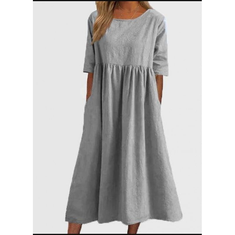 Breeza – Vestido de verano holgado de algodón y lino