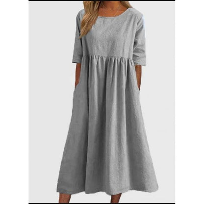 Breeza – Vestido de verano holgado de algodón y lino