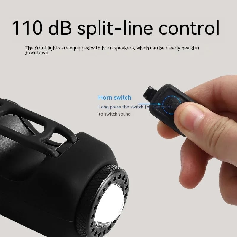 RideSafe – Claxon electrónico para bicicleta con potente foco