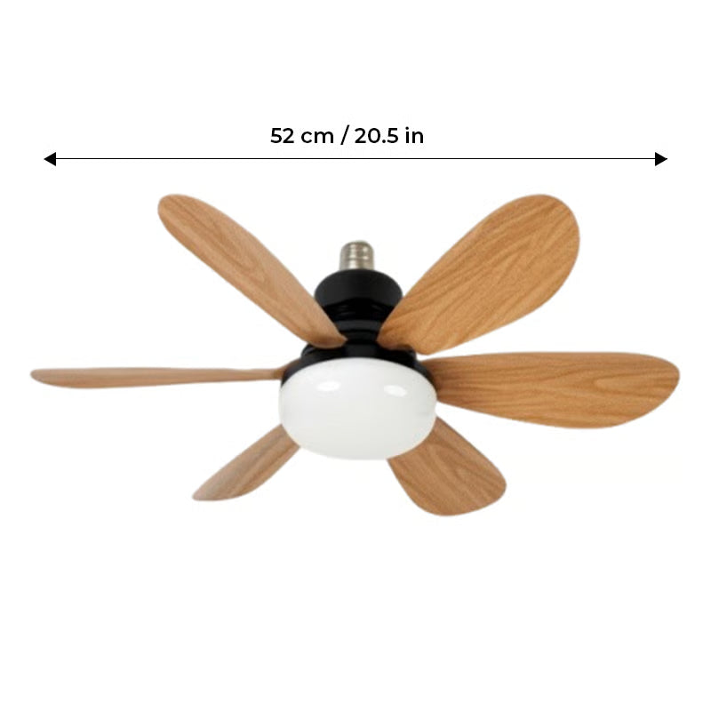 BreezeGlow – Ventilador de Techo de Casquillo con Iluminación LED Ajustable