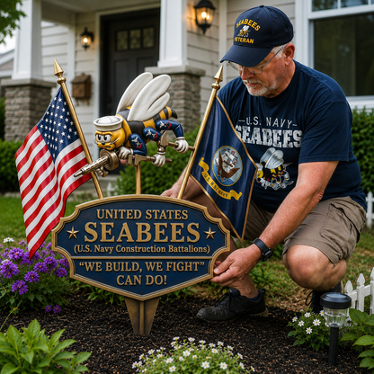 CanDoLegacy – Estaca decorativa de jardín en homenaje a los Seabees de la Marina de los EE. UU.