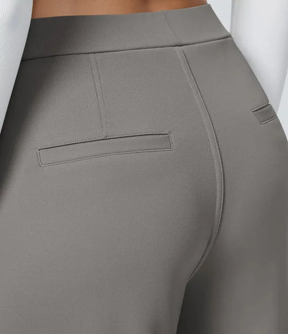 EleganceFit – Pantalones casuales rectos de talle alto