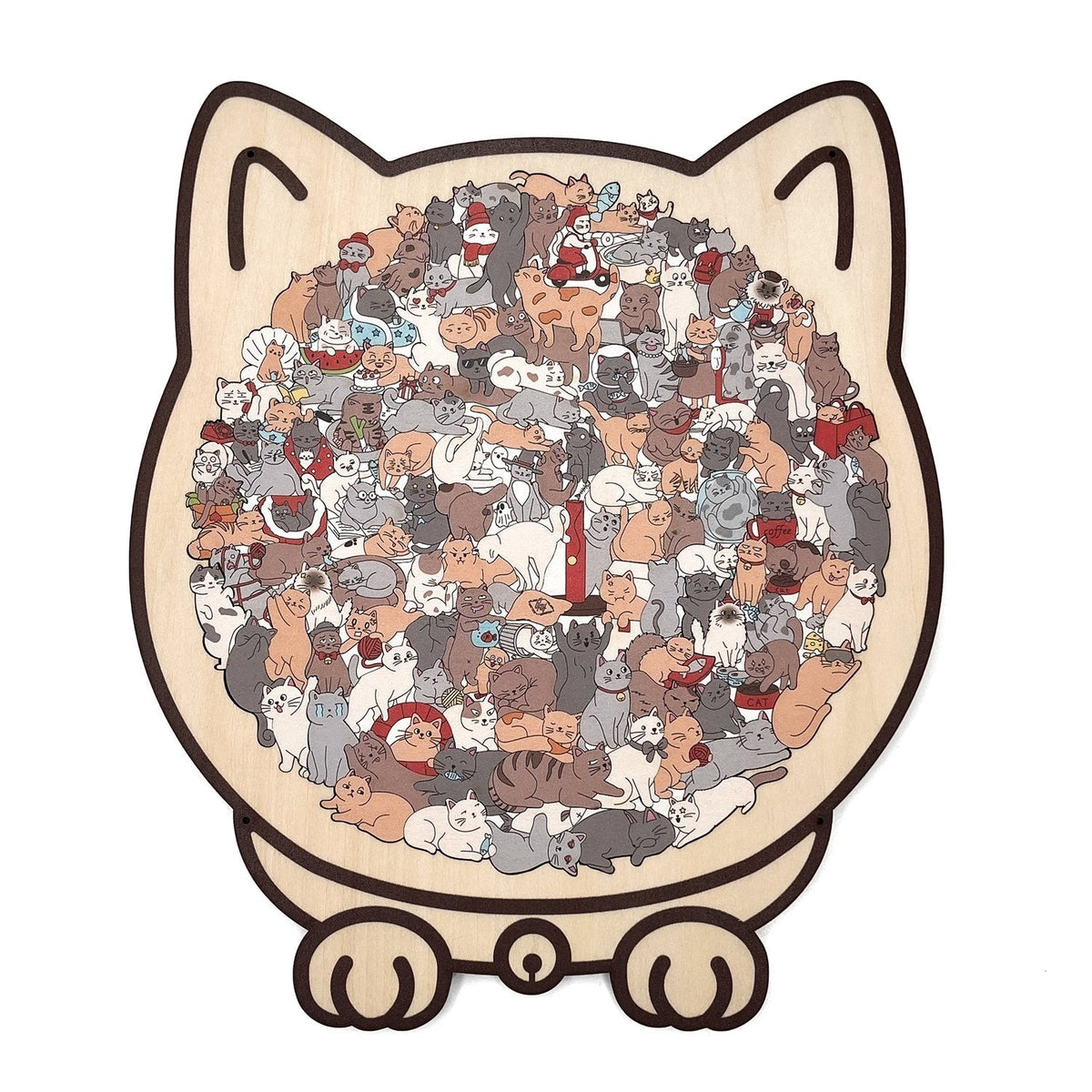 WhiskerCraft – 135-teiliges Katzen-Holzpuzzle