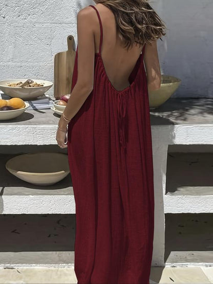 LuxeLounge – Elegante vestido de descanso camisero sin mangas