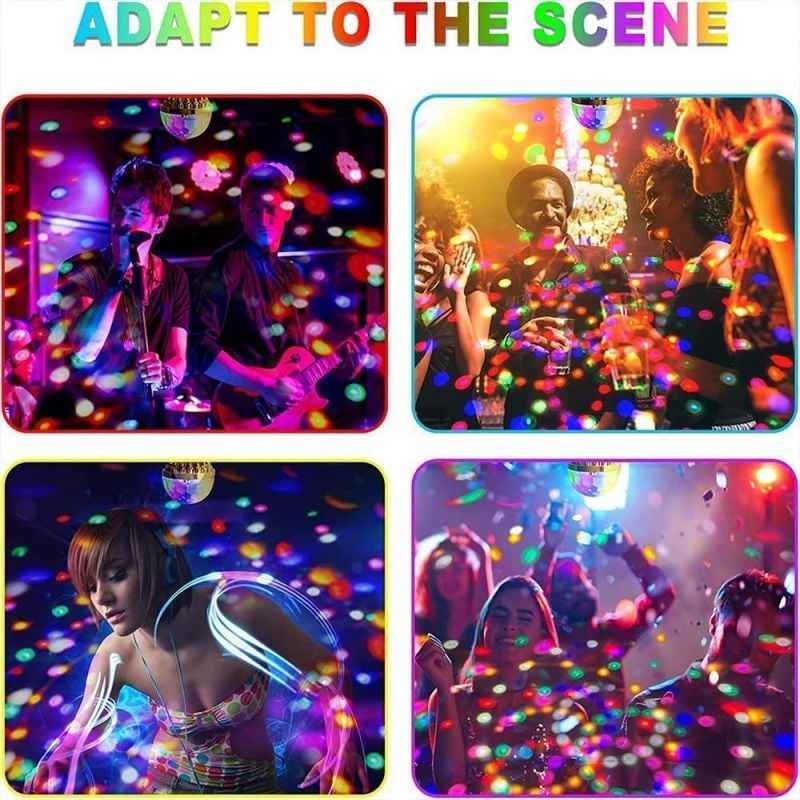 AuraParty – Luz de bola de discoteca giratoria colorida