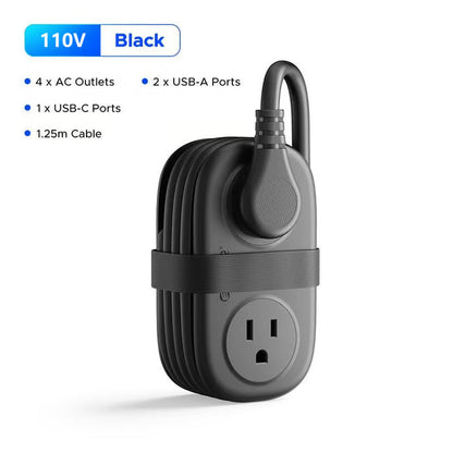 VoltPack – Regleta compacta de 4 tomas para viajes