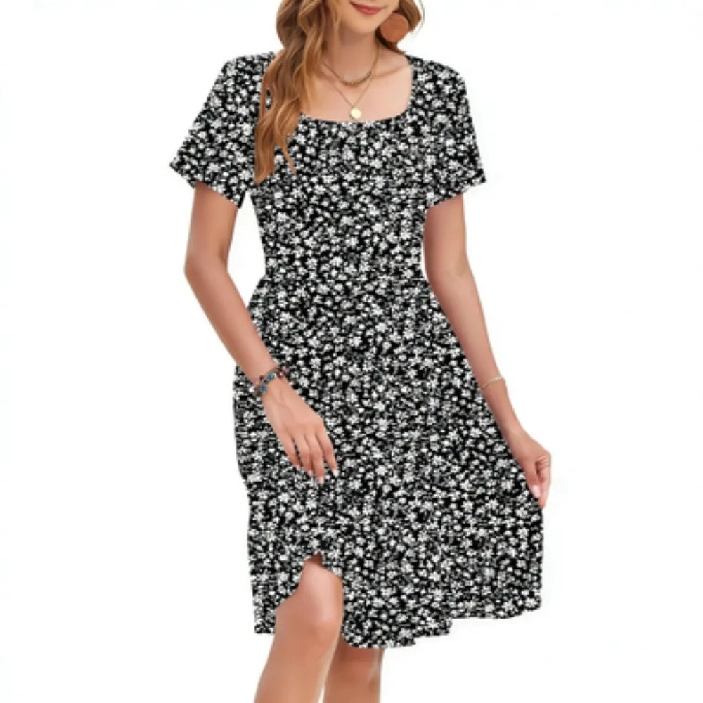 LunaFlora – Elegante vestido de verano floral para mujer