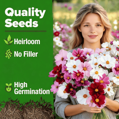 PurePetal – Semillas de zinnia para flores heirloom vibrantes