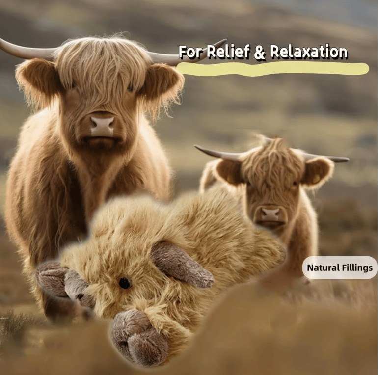HighlandHugs – Peluche de vaca de las Highlands de dibujos animados adorable