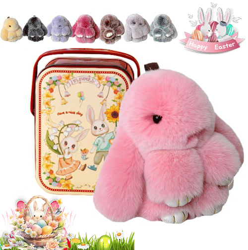 HopCharm – Llavero de peluche con conejito adorable