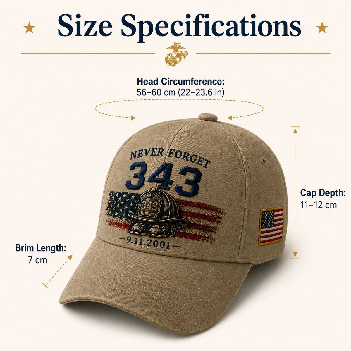 ValorMark – Gorra conmemorativa premium 343 Memorial Legacy