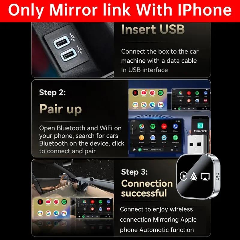 MirrorMax – Nahtloser kabelloser CarPlay-Konverter