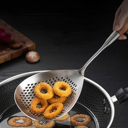 ChefWood – Espumadera de acero inoxidable con mango de madera