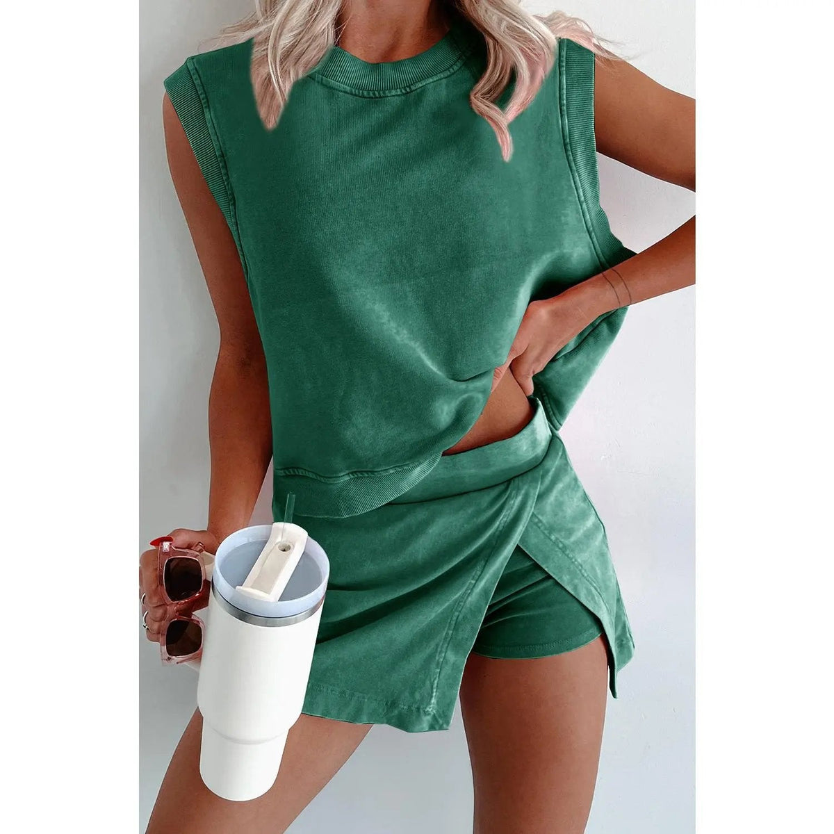 ChicEase – Conjunto de Dos Piezas de Falda Pantalón de Verano para Mujer