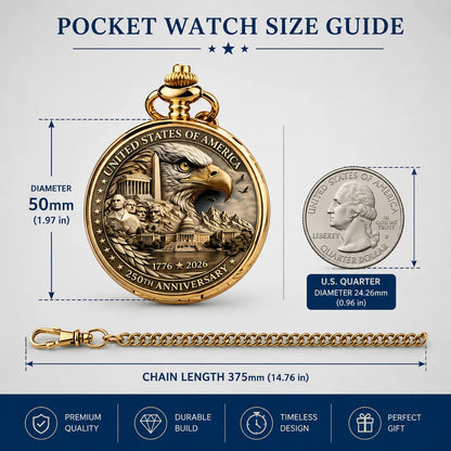 LibertyChrono – Reloj de Bolsillo 250 Aniversario de EE. UU.