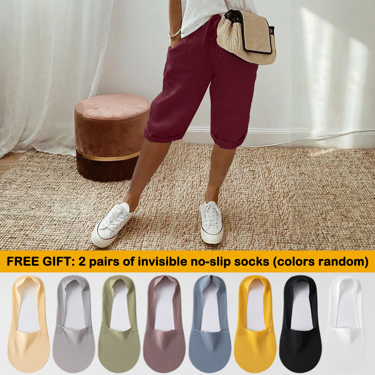 Florel – Atmungsaktive Caprihose mit Kordelzug