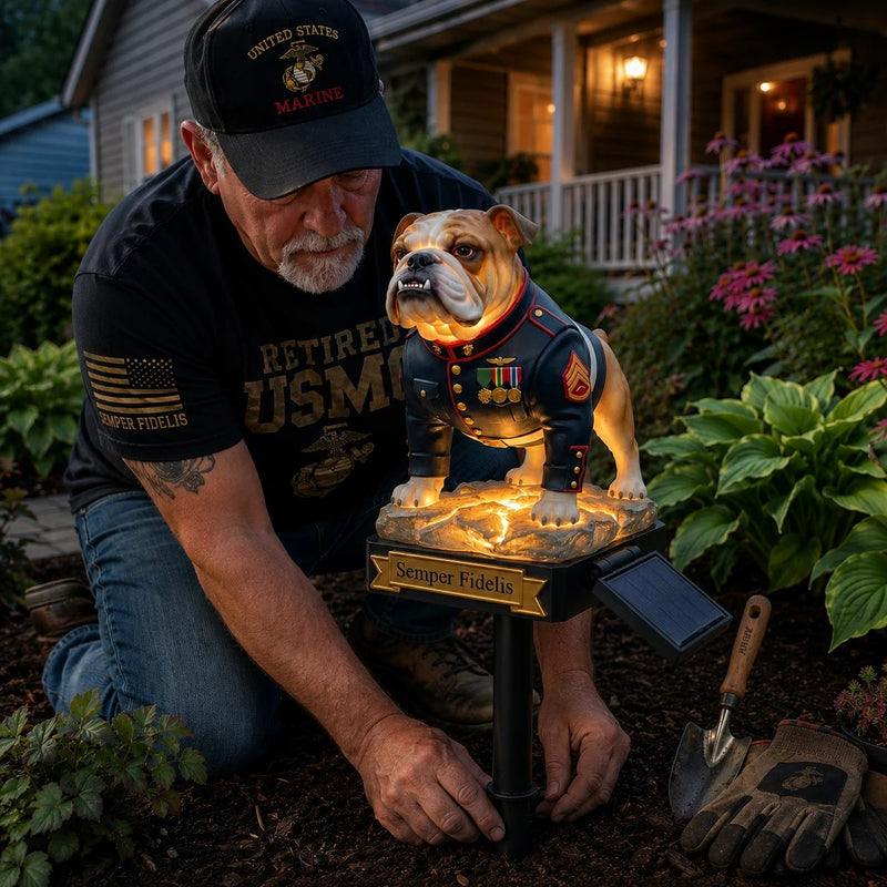 DevilDog – Semper Fidelis Solar-Gartenleuchte