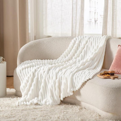 CozyStripe – Manta de rayas ultrasuave