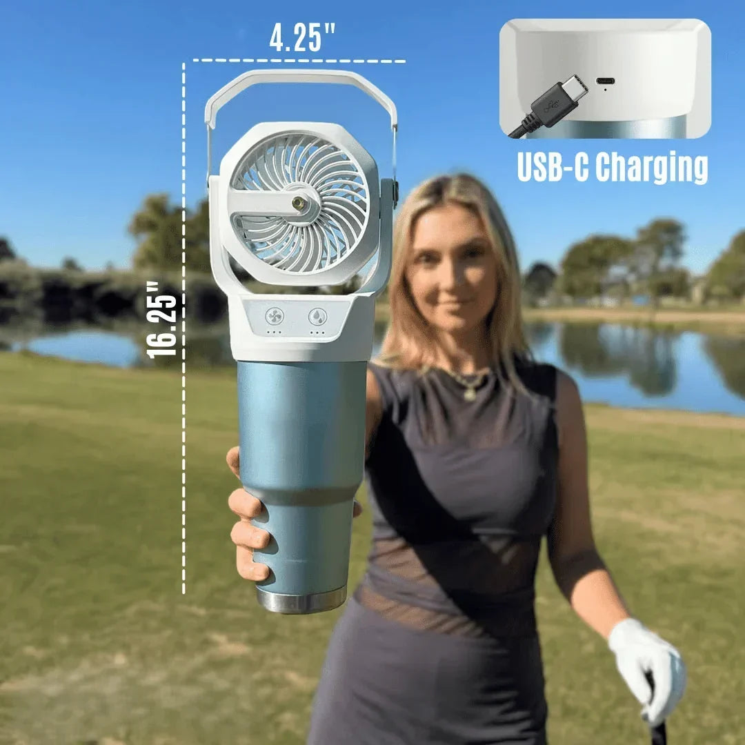 CoolCruise – Ventilador pulverizador de refrigeración premium para portavasos