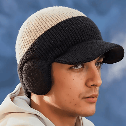 FrostGuard – Winter-Strickmütze mit Ohrenklappen für Herren
