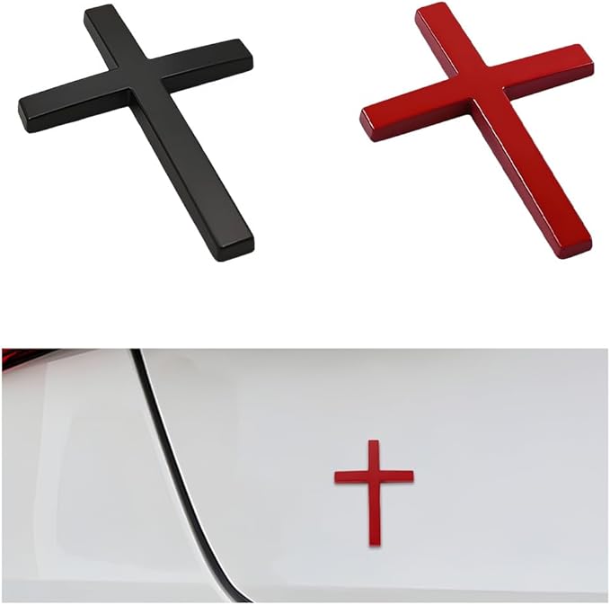 FaithRide – 3D-Metall-Kreuz-Autoaufkleber