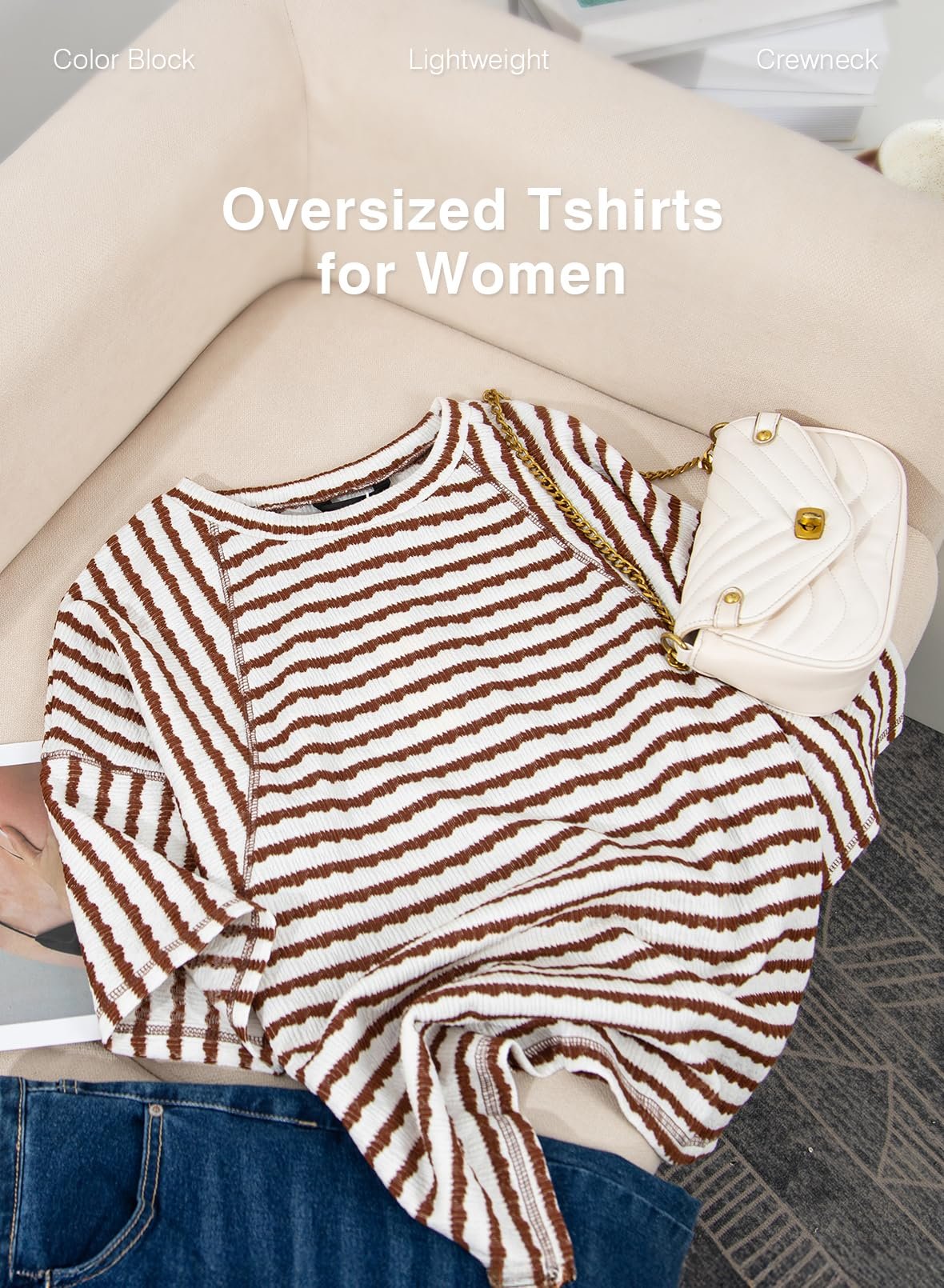 EasyStripe – Gestreiftes T-Shirt mit Rundhalsausschnitt in lockerer Passform