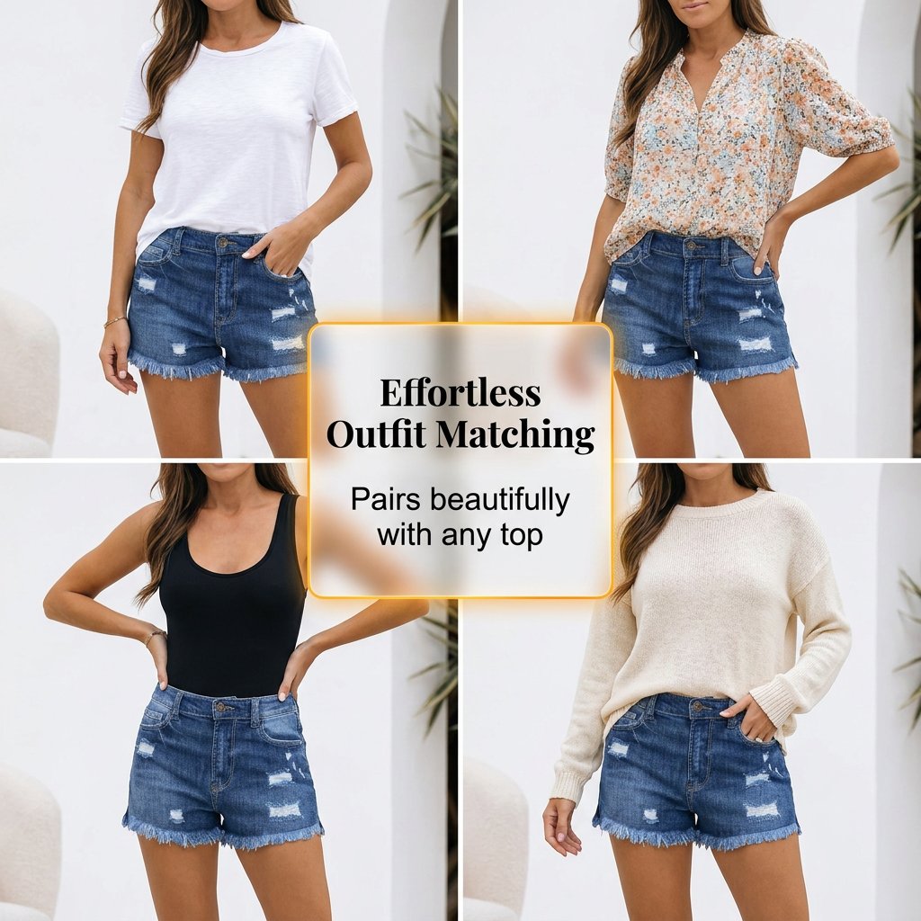 BlueBelle - Jeansshorts im Used-Look