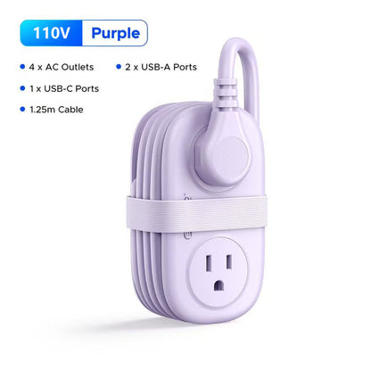 VoltPack – Regleta compacta de 4 tomas para viajes