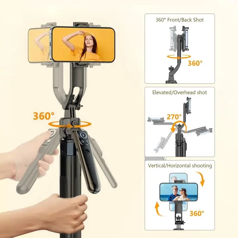 TrackPro – Trípode para selfie con seguimiento facial automático de 360°